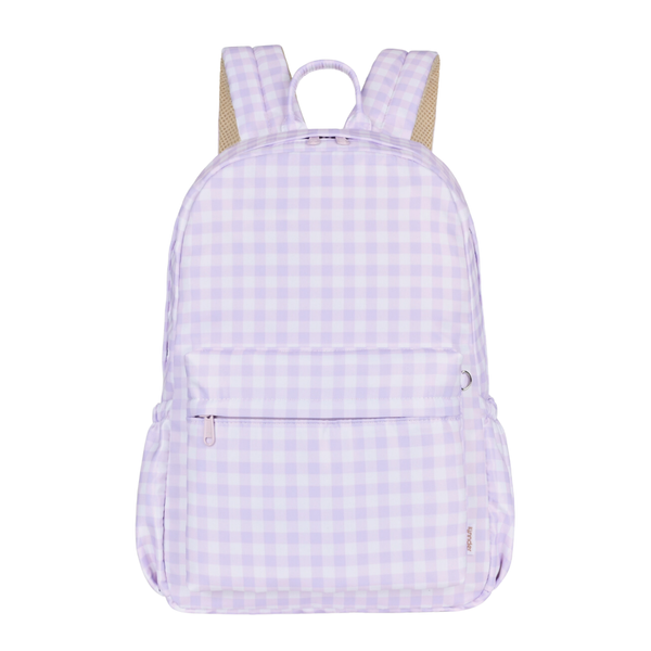 Lilac Gingham Junior Kindy School Backpack Kinnder